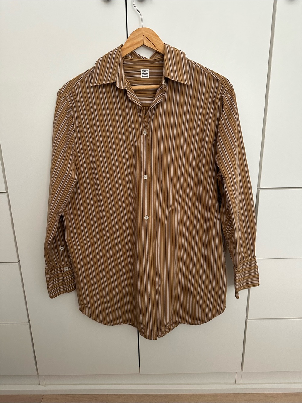 Toteme Brown Striped Button-Down Shirt - Picture 2 of 6